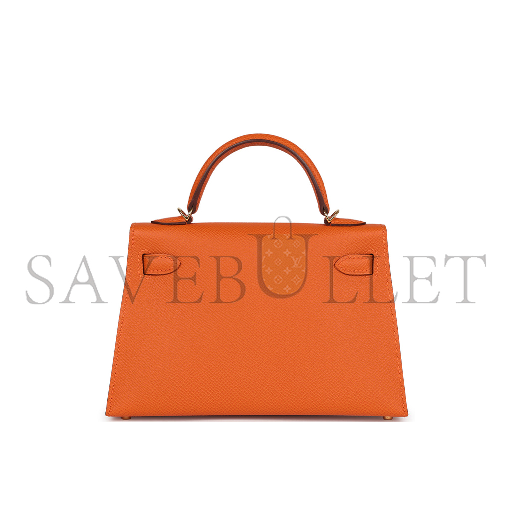 HERMES MASTER MINI KELLY SELLIER 20 ORANGE (22*14*7cm) 